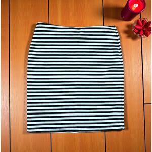 Gap Black and White Striped Bodycon Skirt S